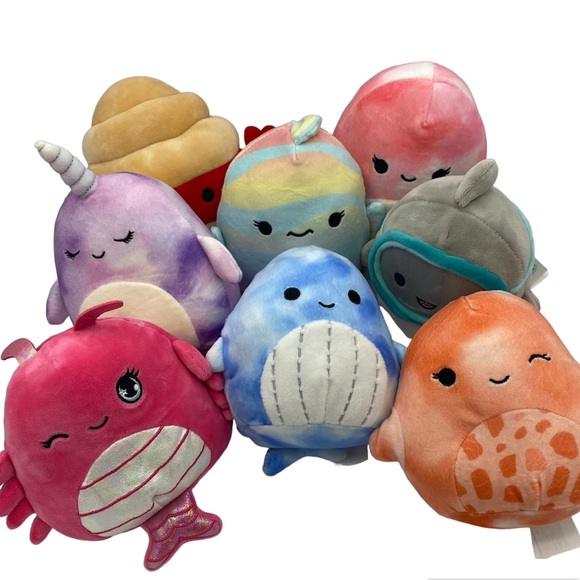 Squishmallows Costco Sea Life  Plush Toy Set 8 Creatures 5 Inch Indie Samir Gift - Picture 1 of 10